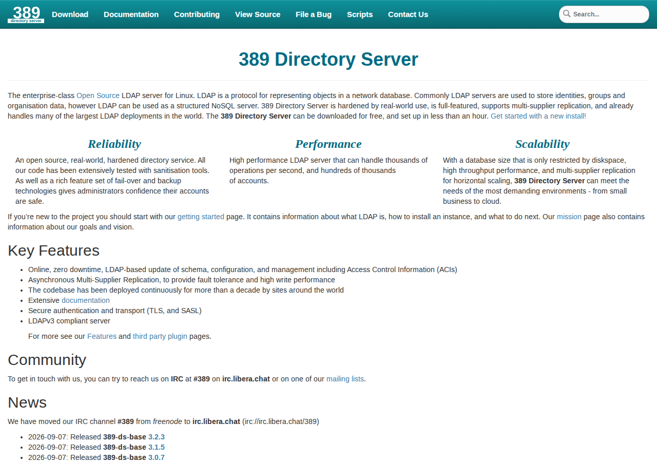 Skärmdump av 389 Directory Server