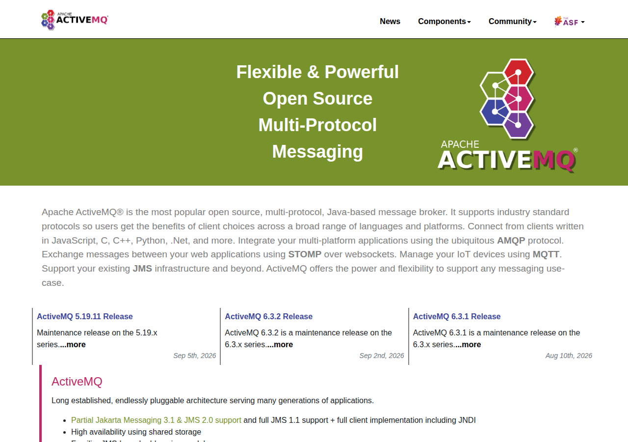 Skärmdump av ActiveMQ