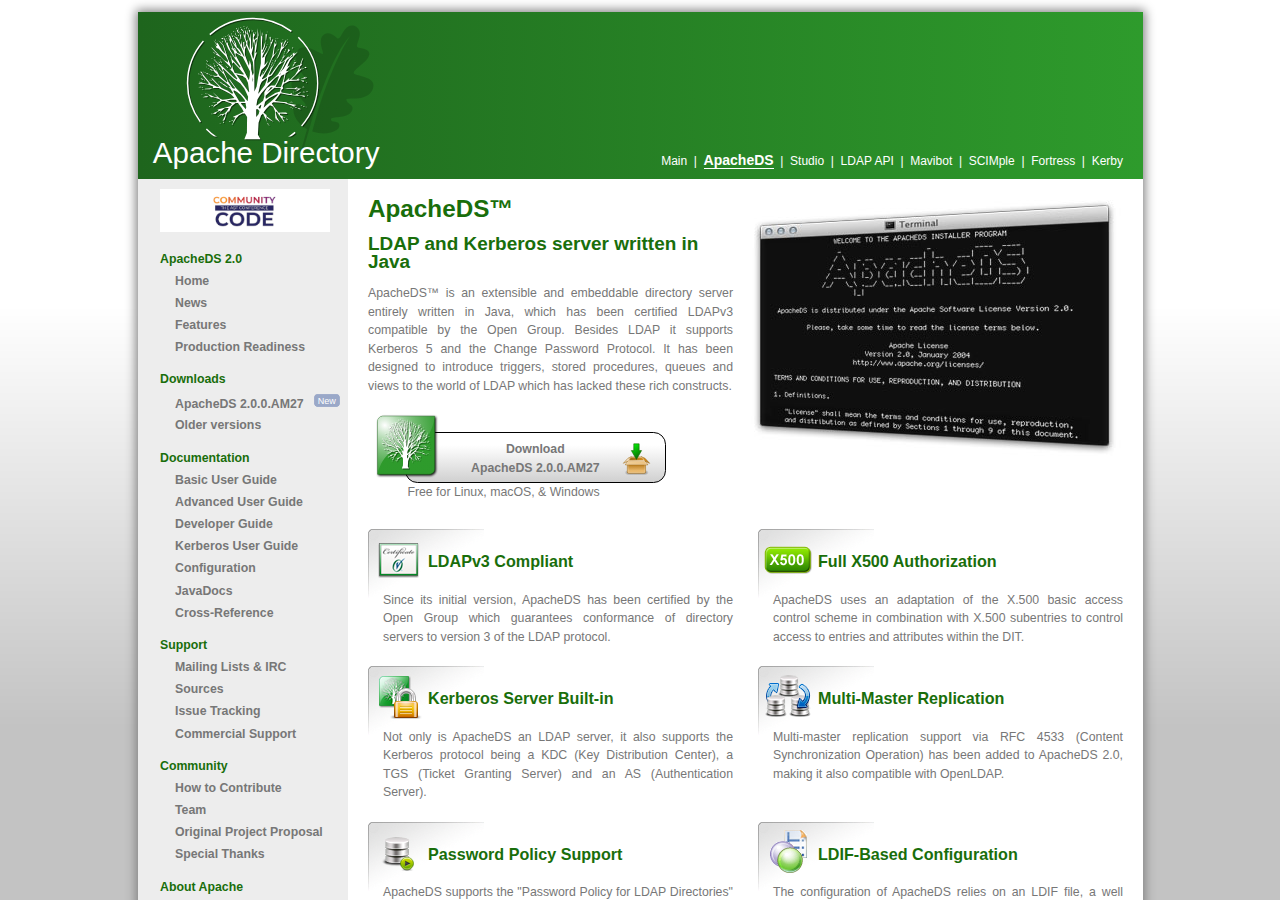 Skärmdump av Apache Directory Server