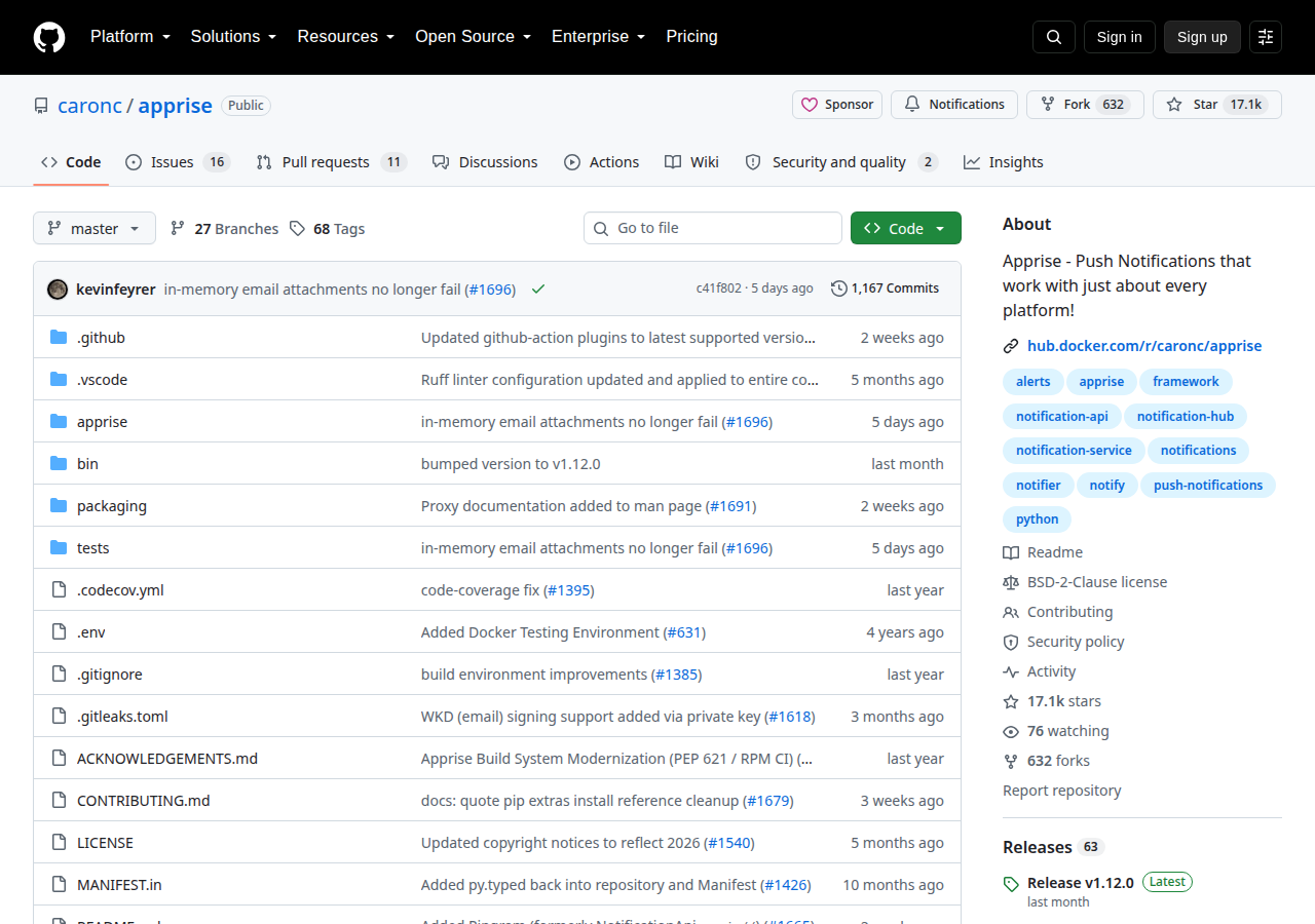 Skärmdump av Apprise