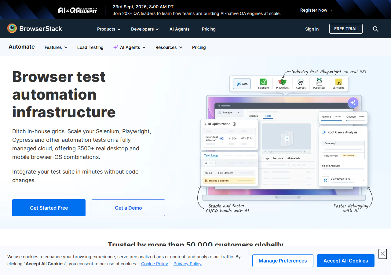 Skärmdump av BrowserStack Automate TurboScale