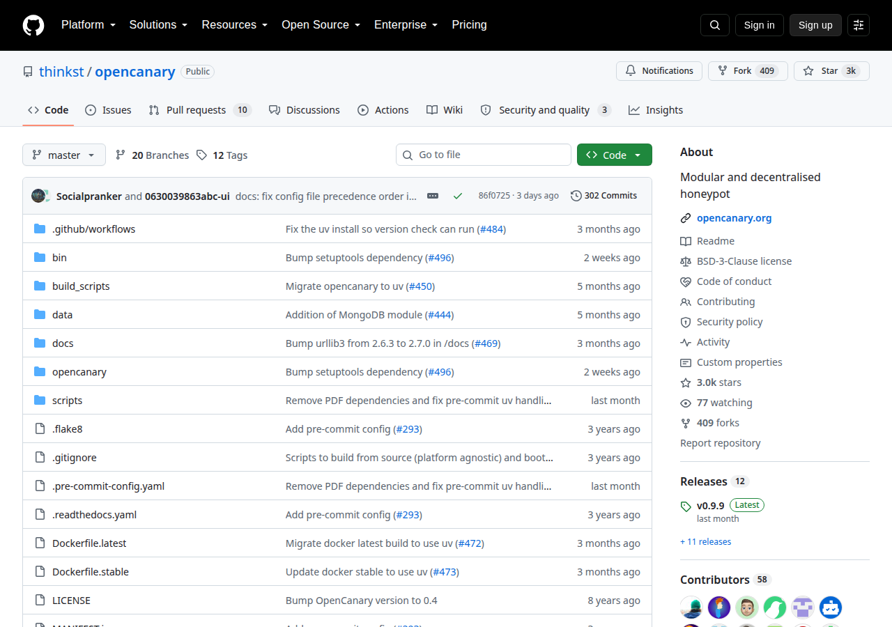 Skärmdump av Canary Tokens