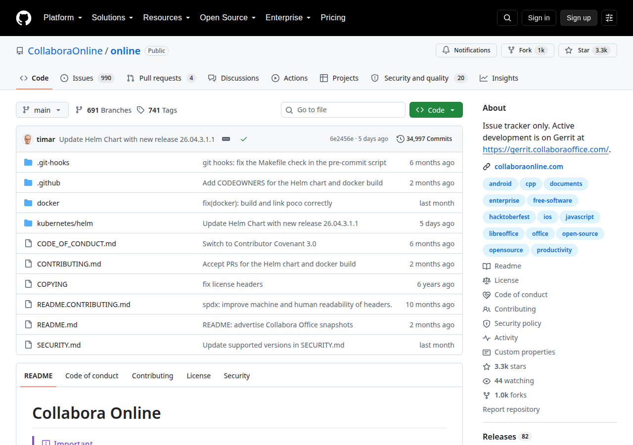 Skärmdump av Collabora Online