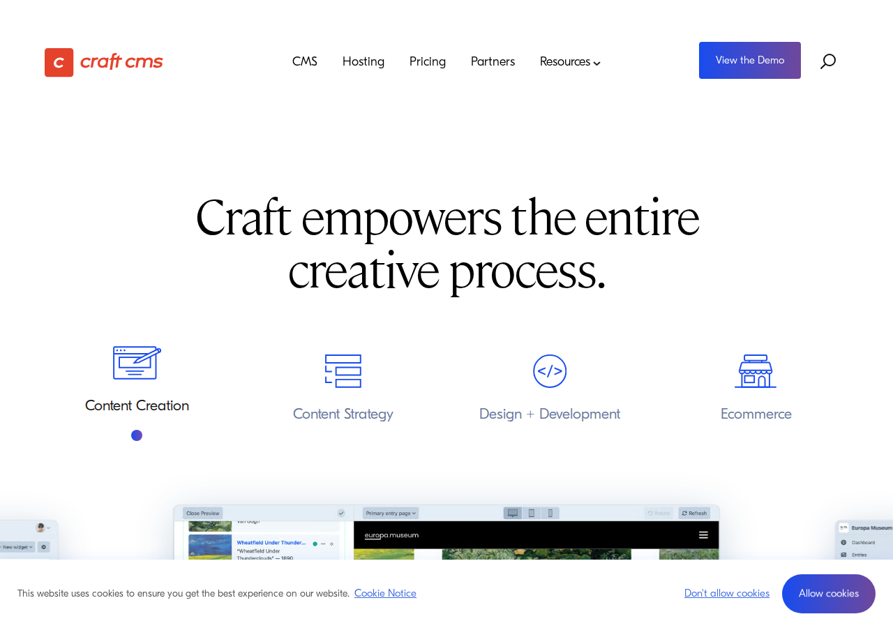 Skärmdump av CraftCMS