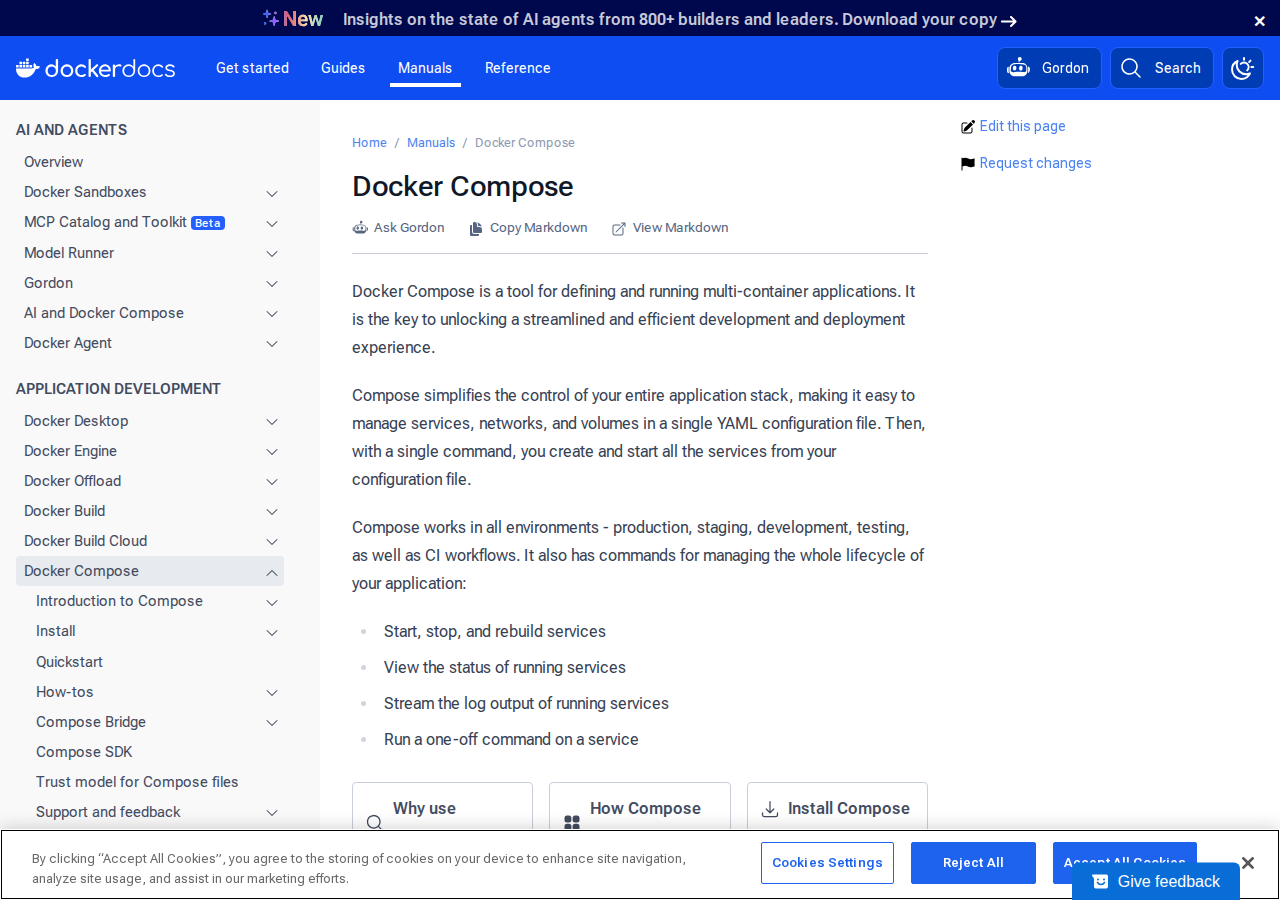 Skärmdump av Docker Compose