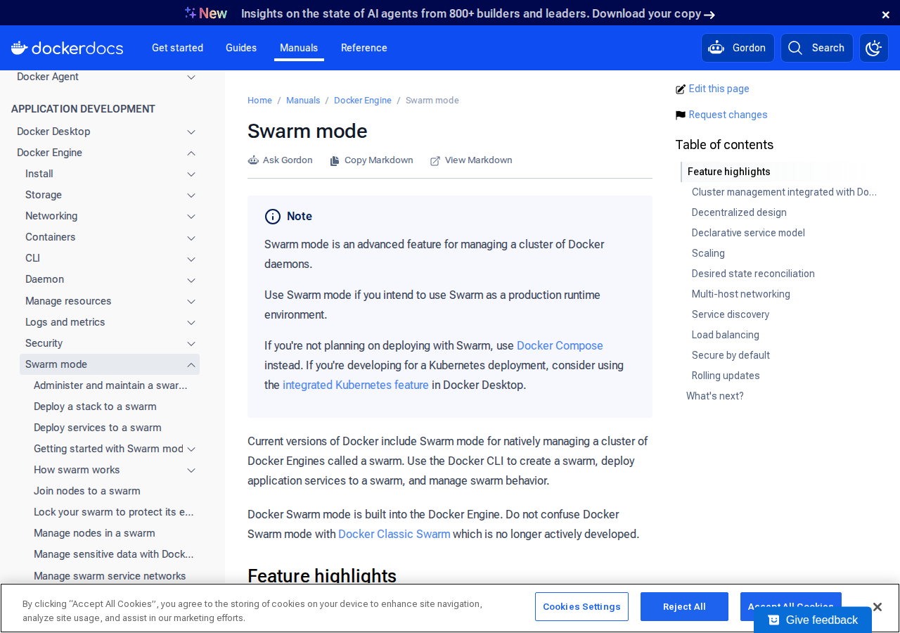 Skärmdump av Docker Swarm
