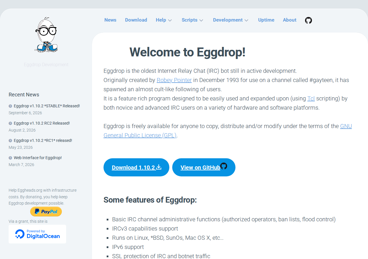 Skärmdump av Eggdrop