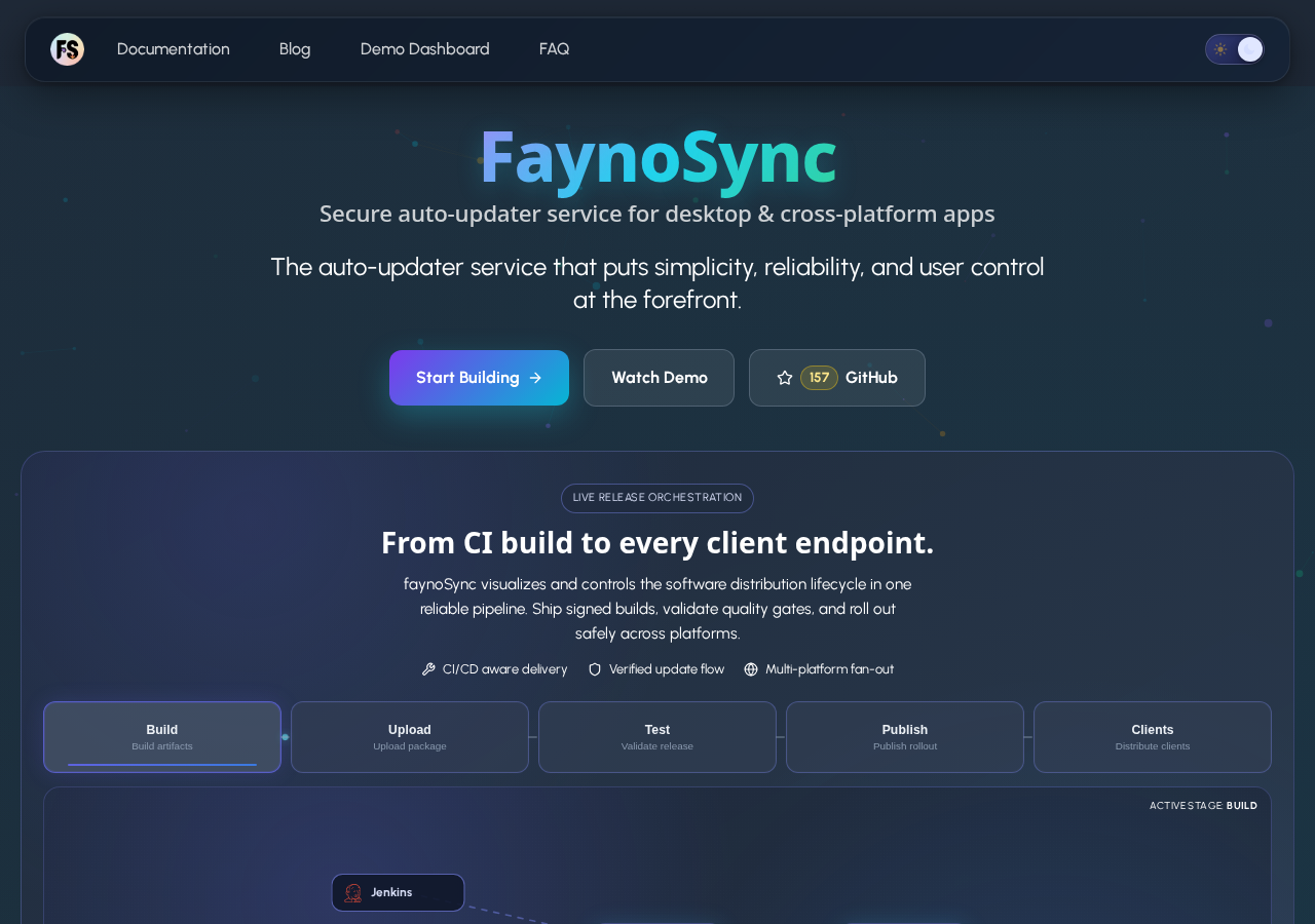 Skärmdump av FaynoSync