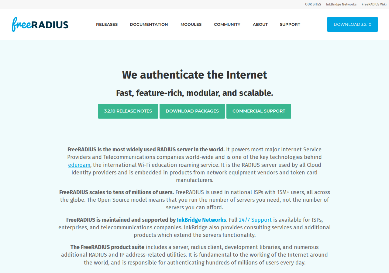 Skärmdump av FreeRADIUS