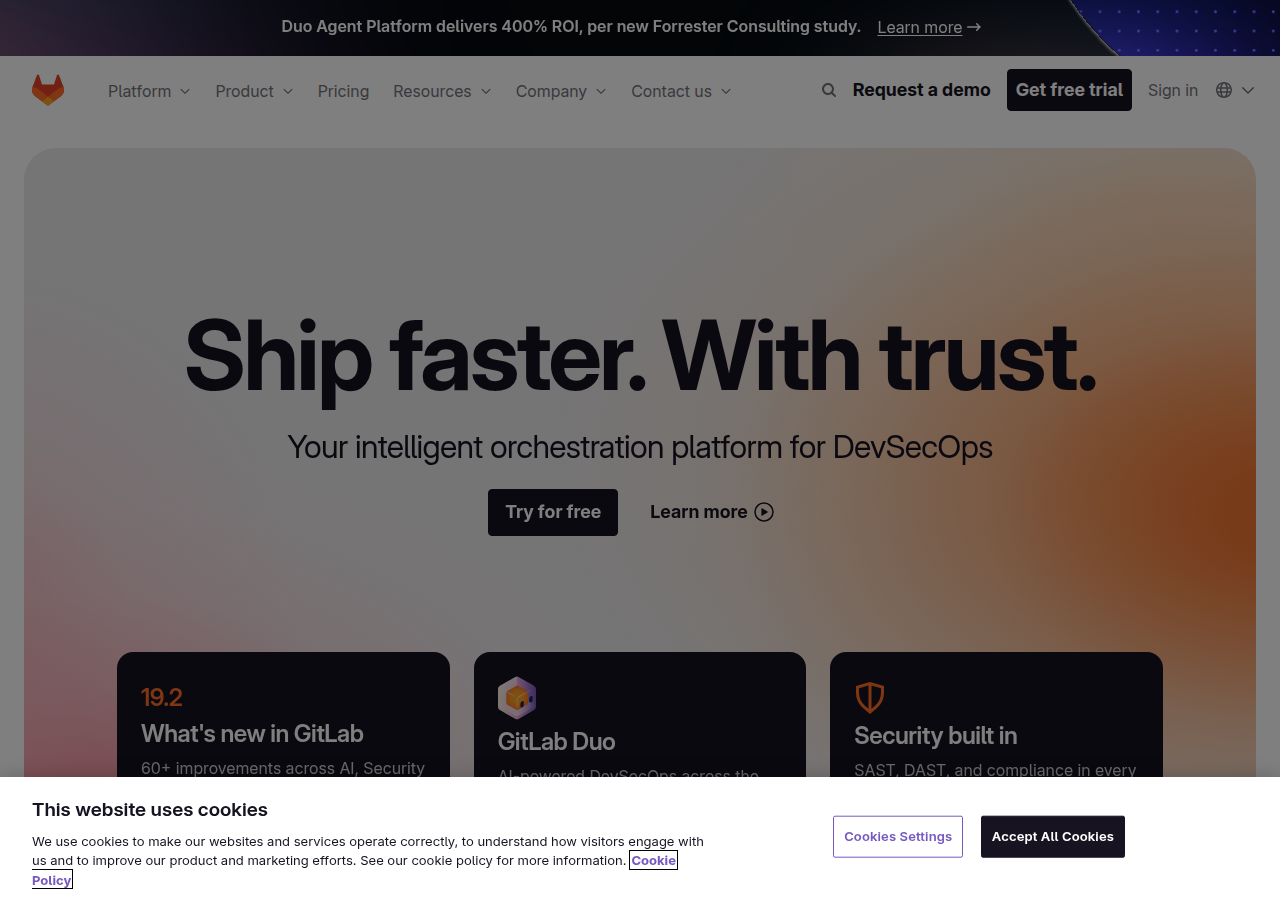 Skärmdump av GitLab