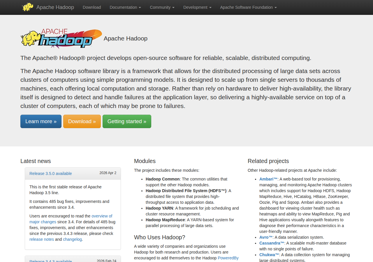 Skärmdump av Hadoop Distributed Filesystem (HDFS)