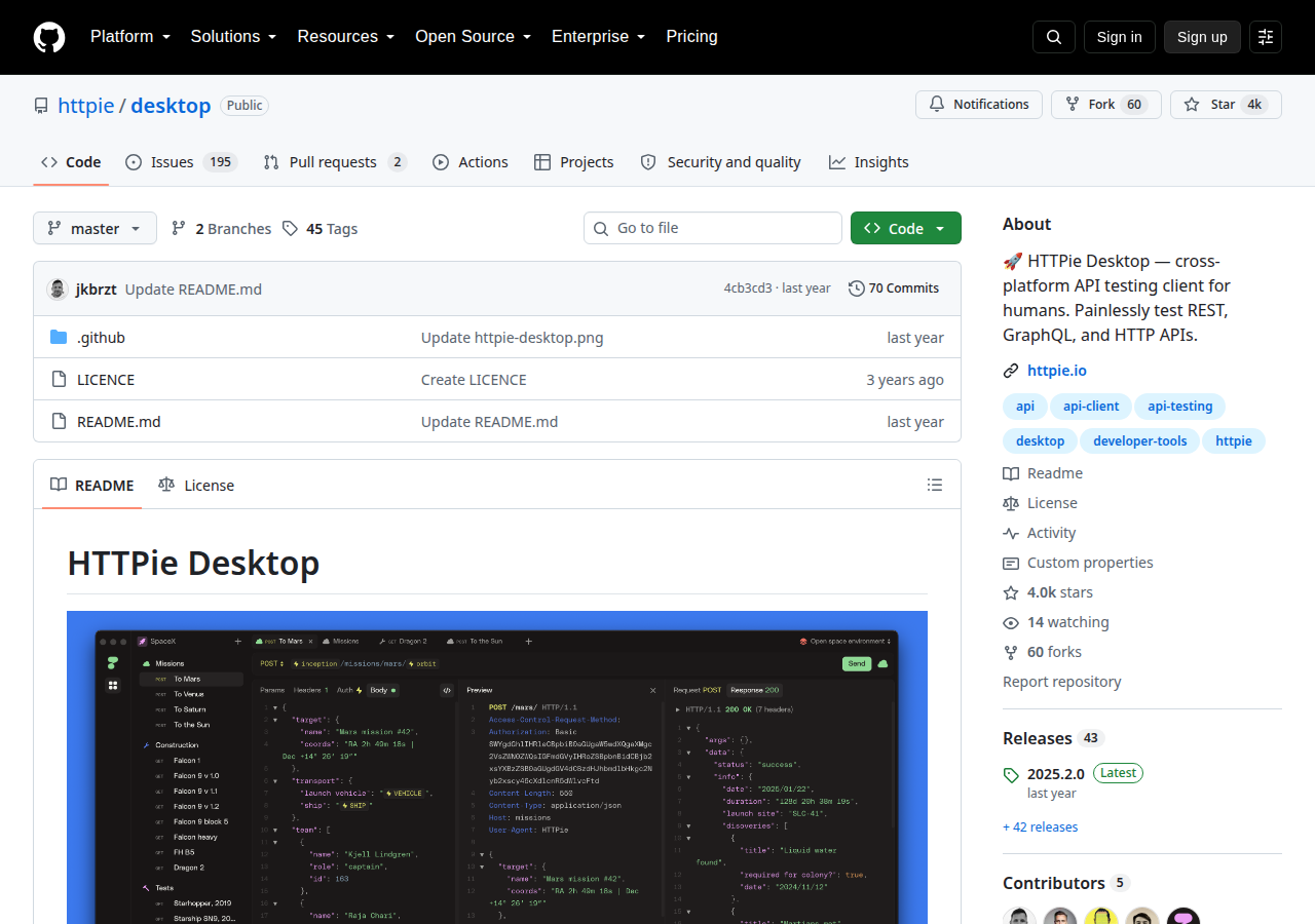 Skärmdump av HTTPie Desktop
