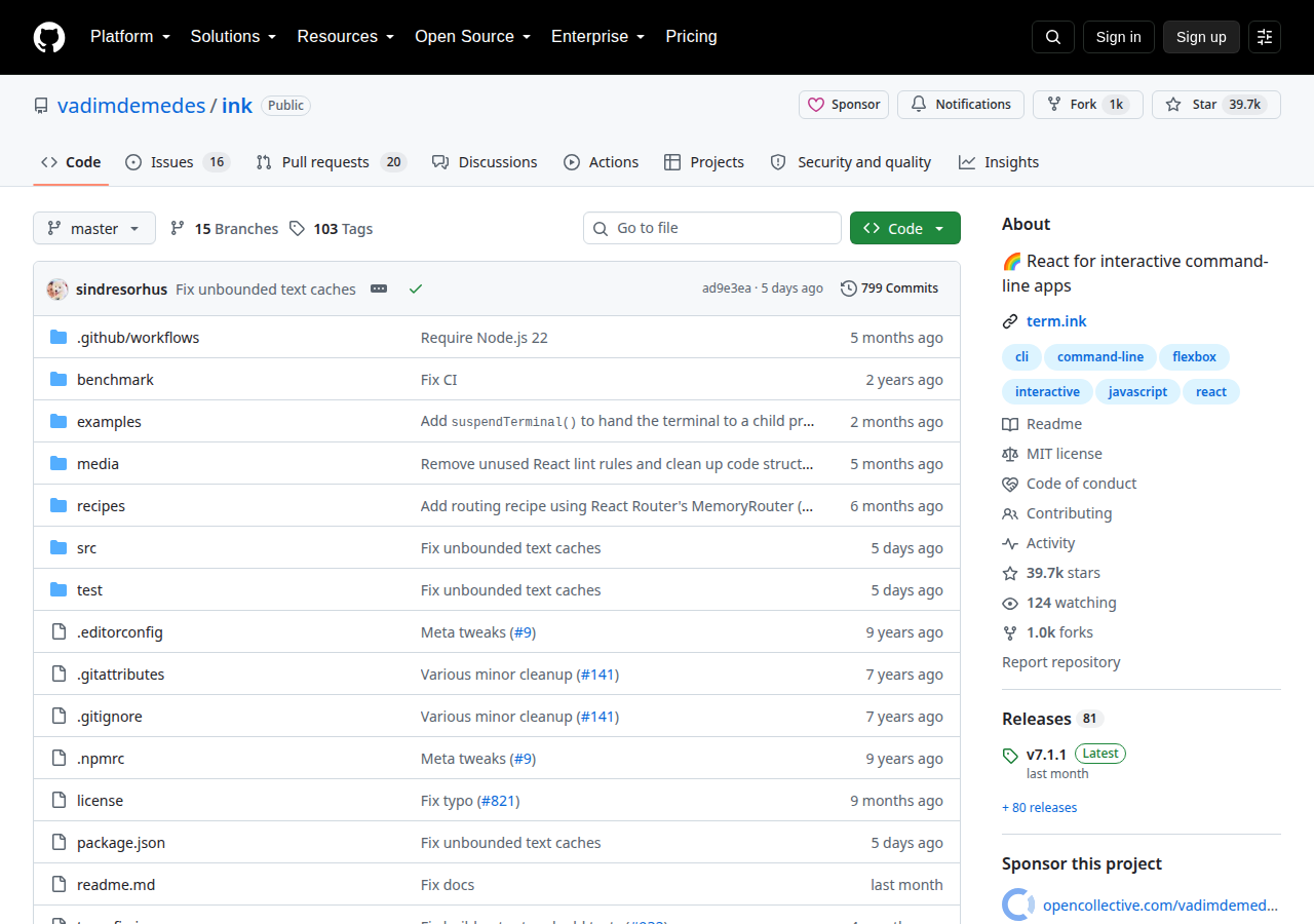 Skärmdump av Ink