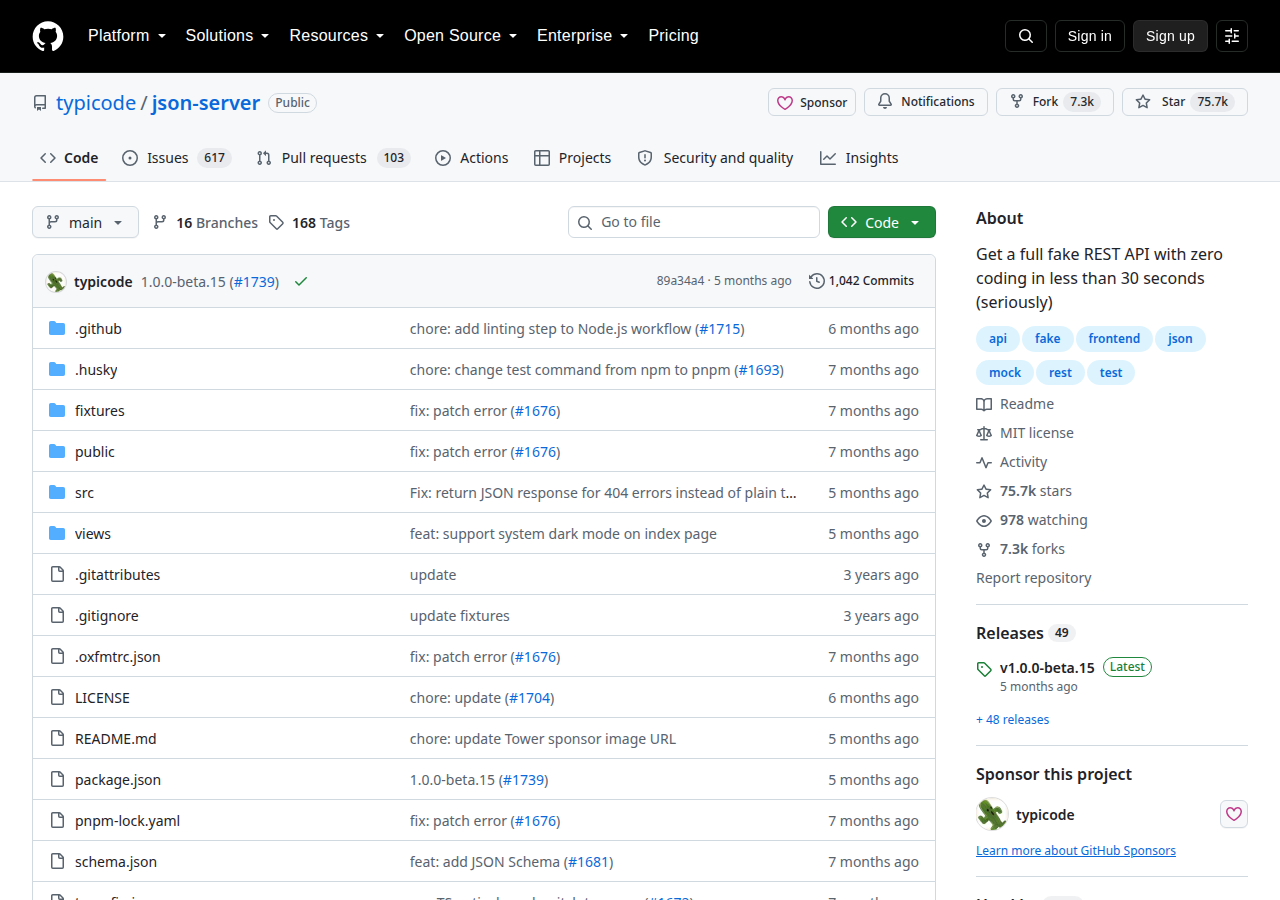 Skärmdump av JSON Server