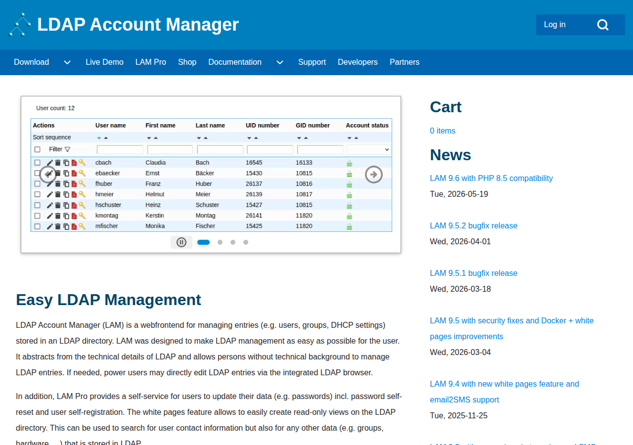 Skärmdump av LDAP Account Manager (LAM)