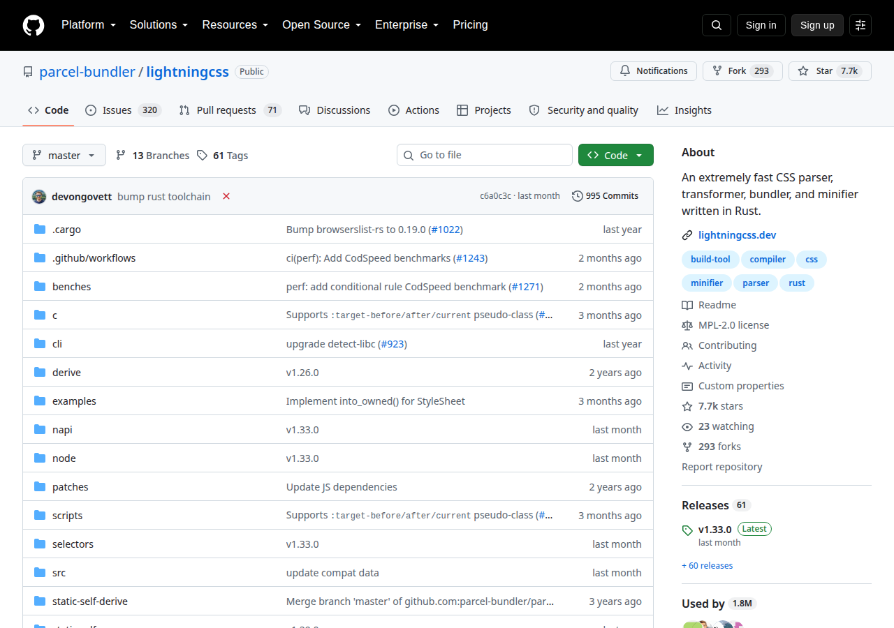 Skärmdump av Lightning CSS