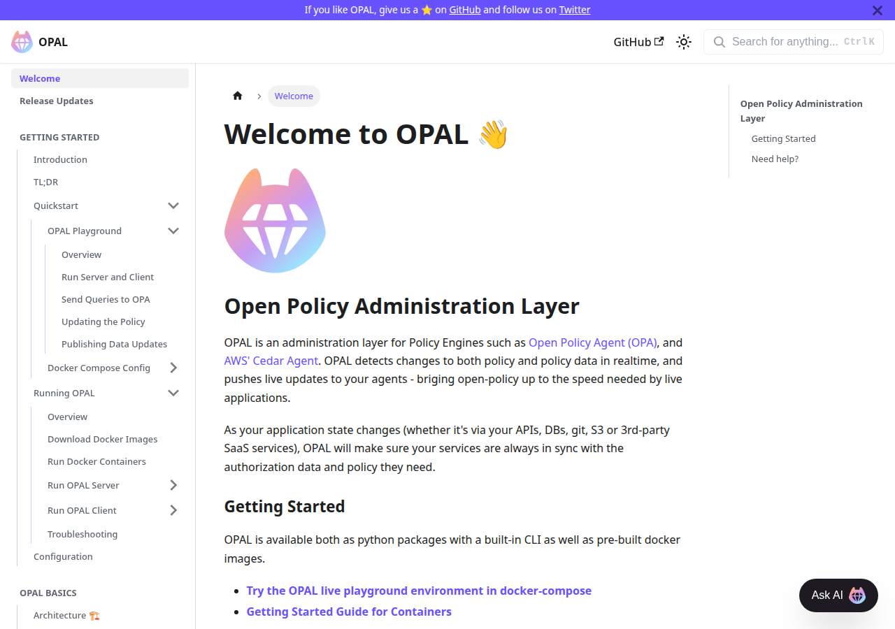 Skärmdump av OPAL (Permit.io)