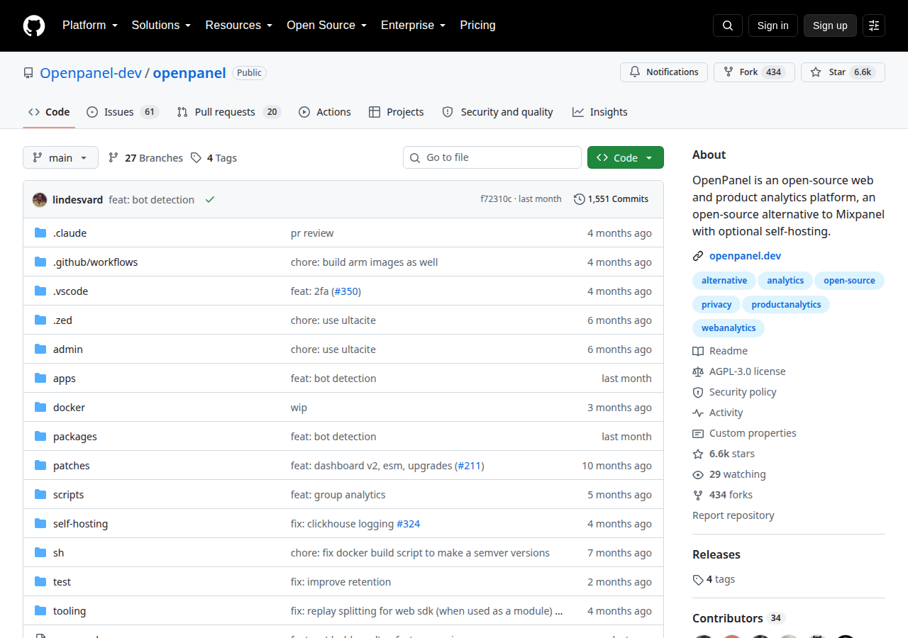 Skärmdump av OpenPanel