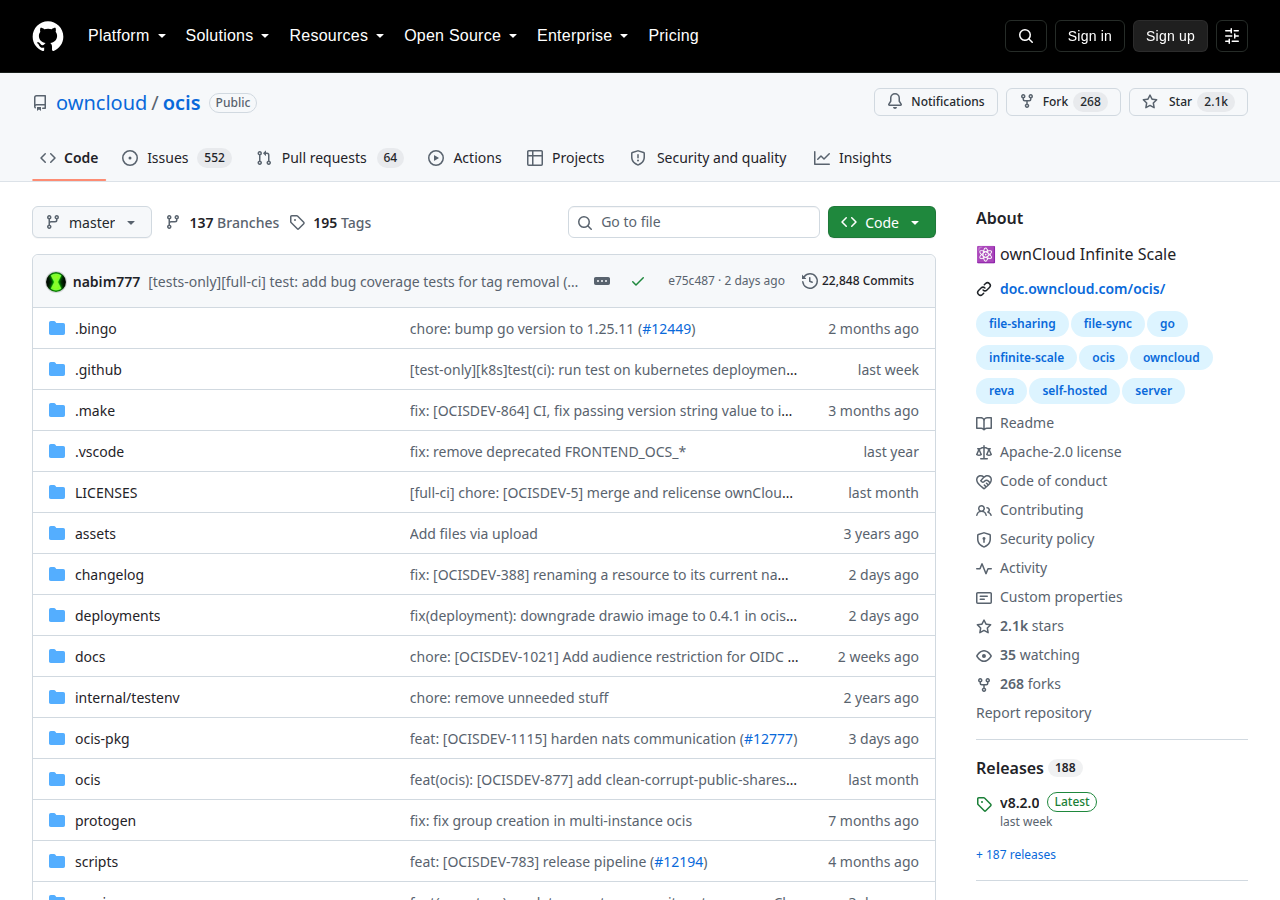 Skärmdump av ownCloud Infinite Scale