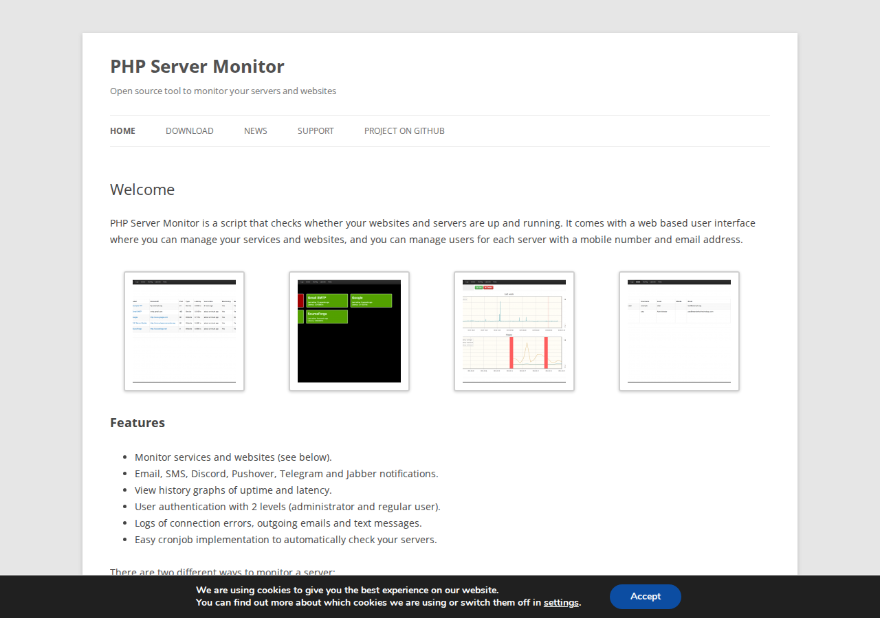 Skärmdump av PHP Server Monitor