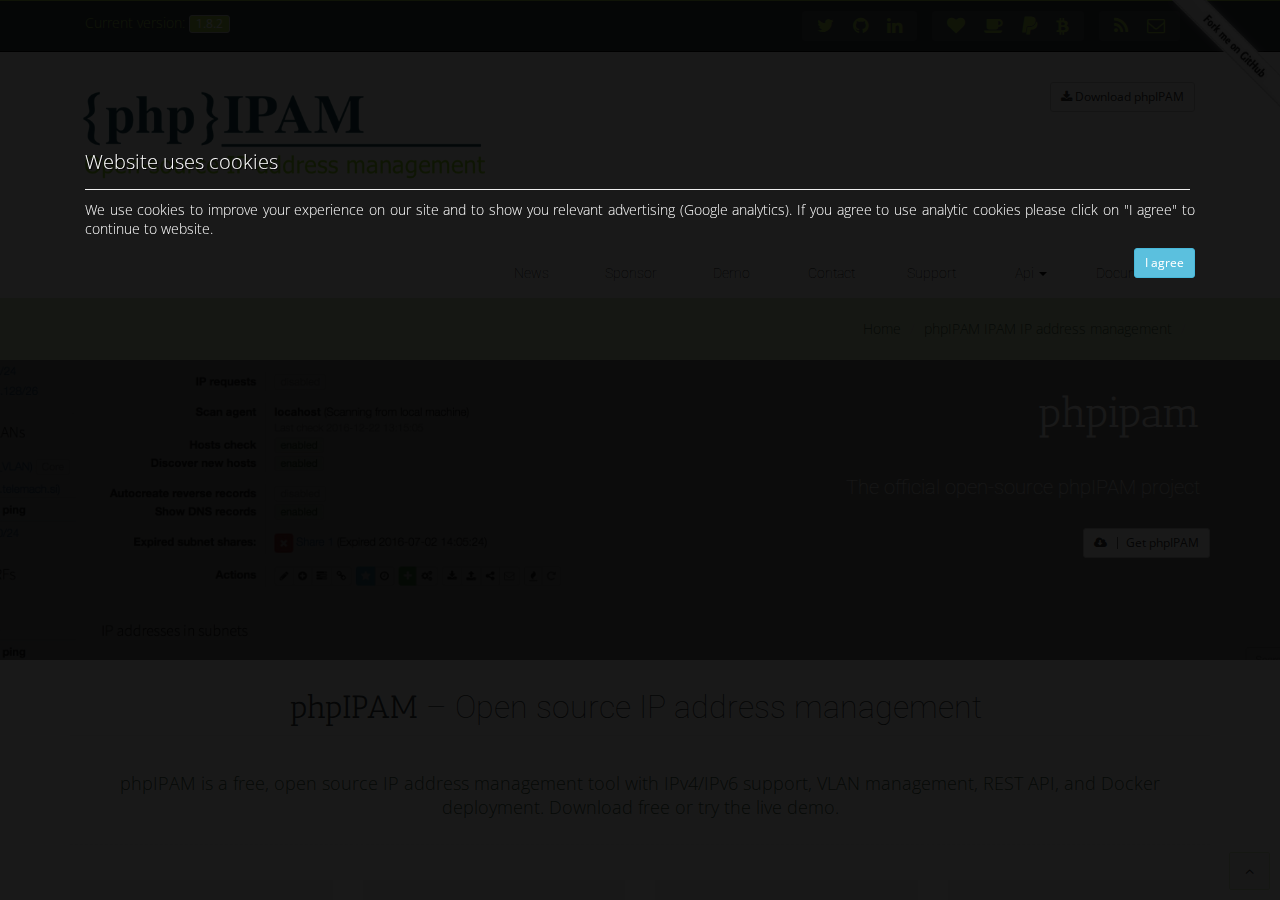 Skärmdump av phpIPAM