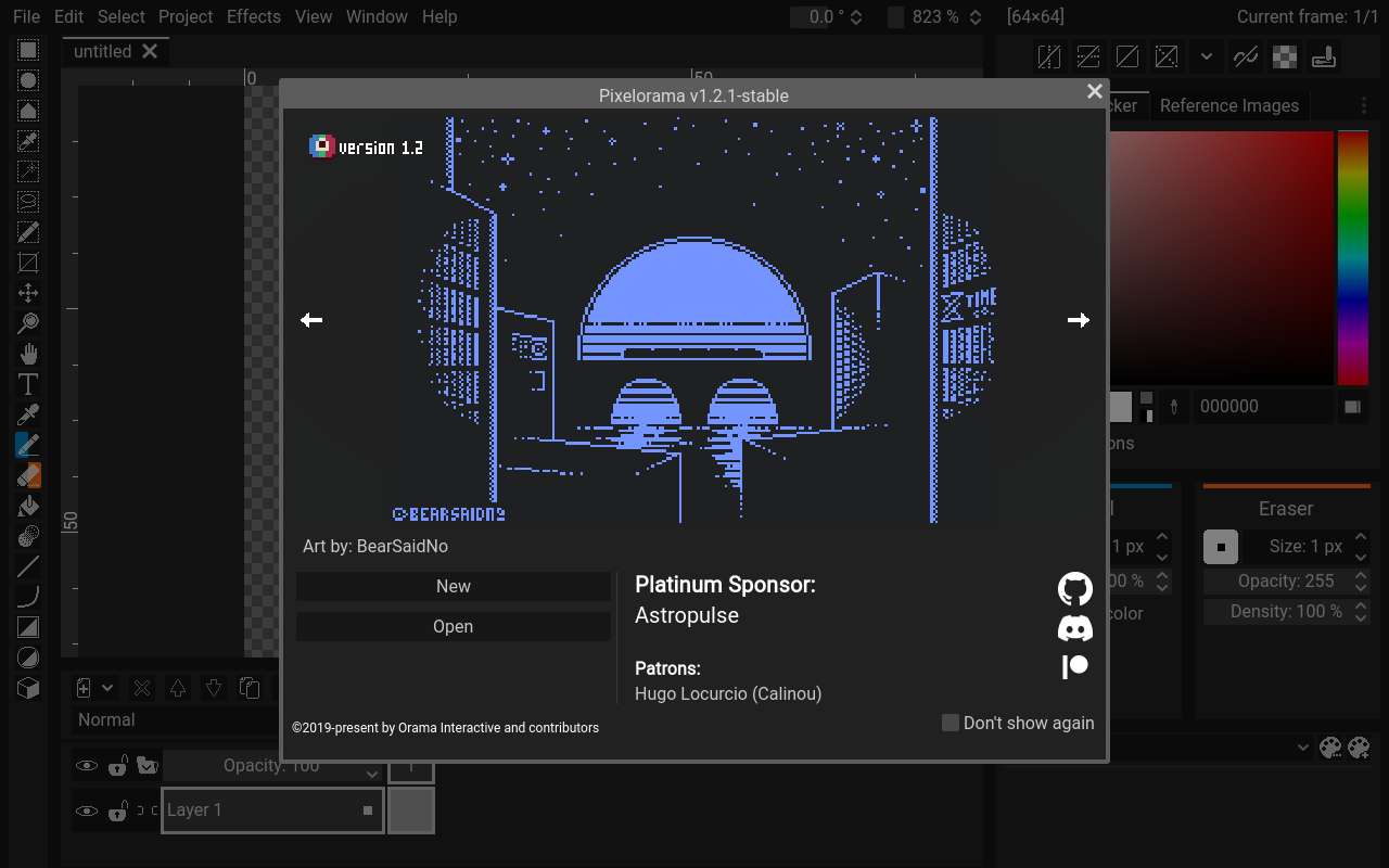 Skärmdump av Pixelorama