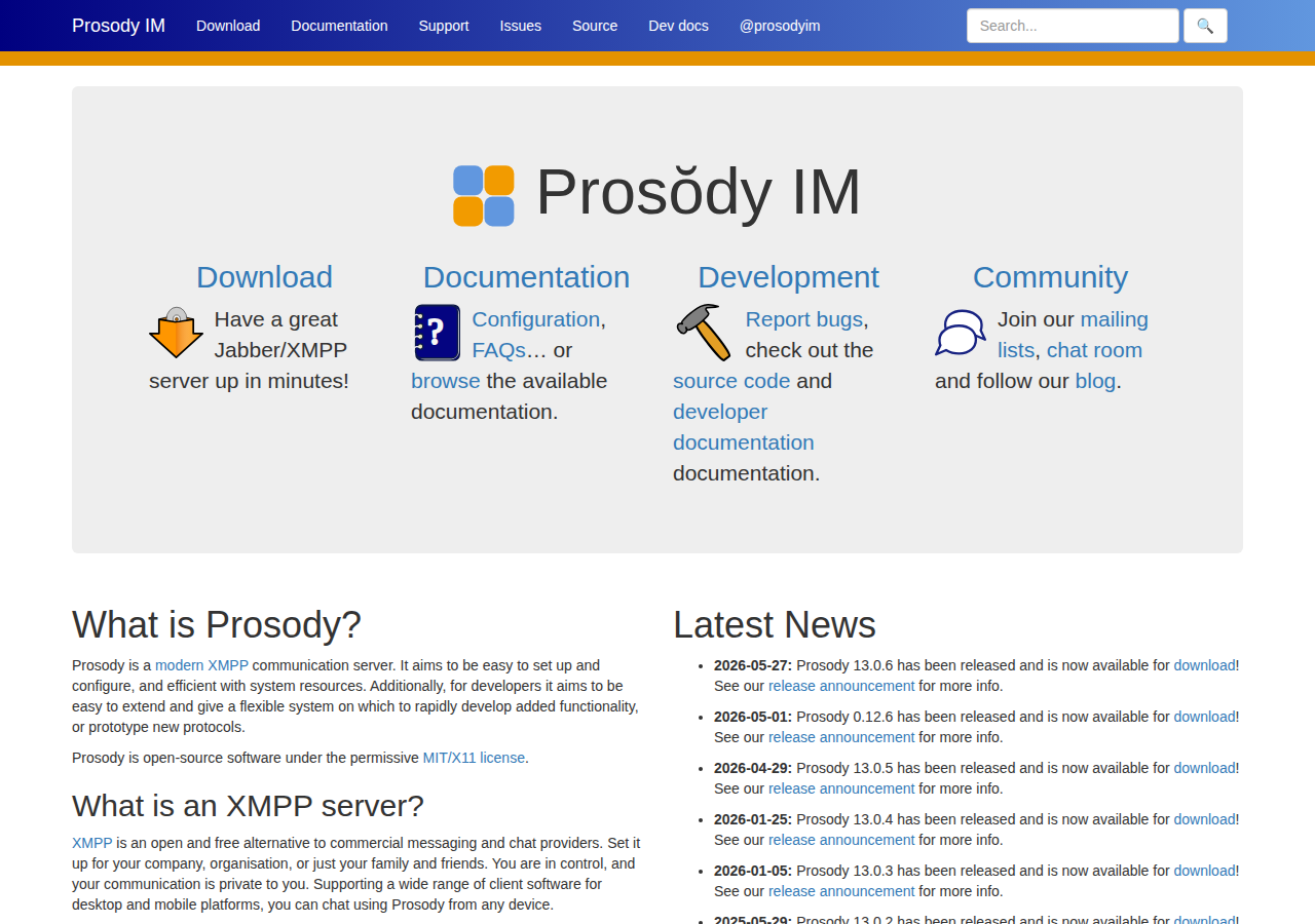 Skärmdump av Prosody IM