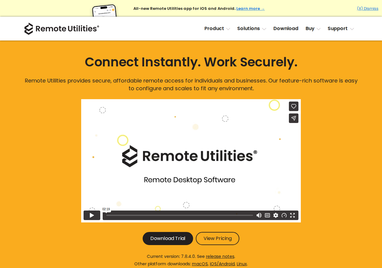 Skärmdump av RemoteUtilities