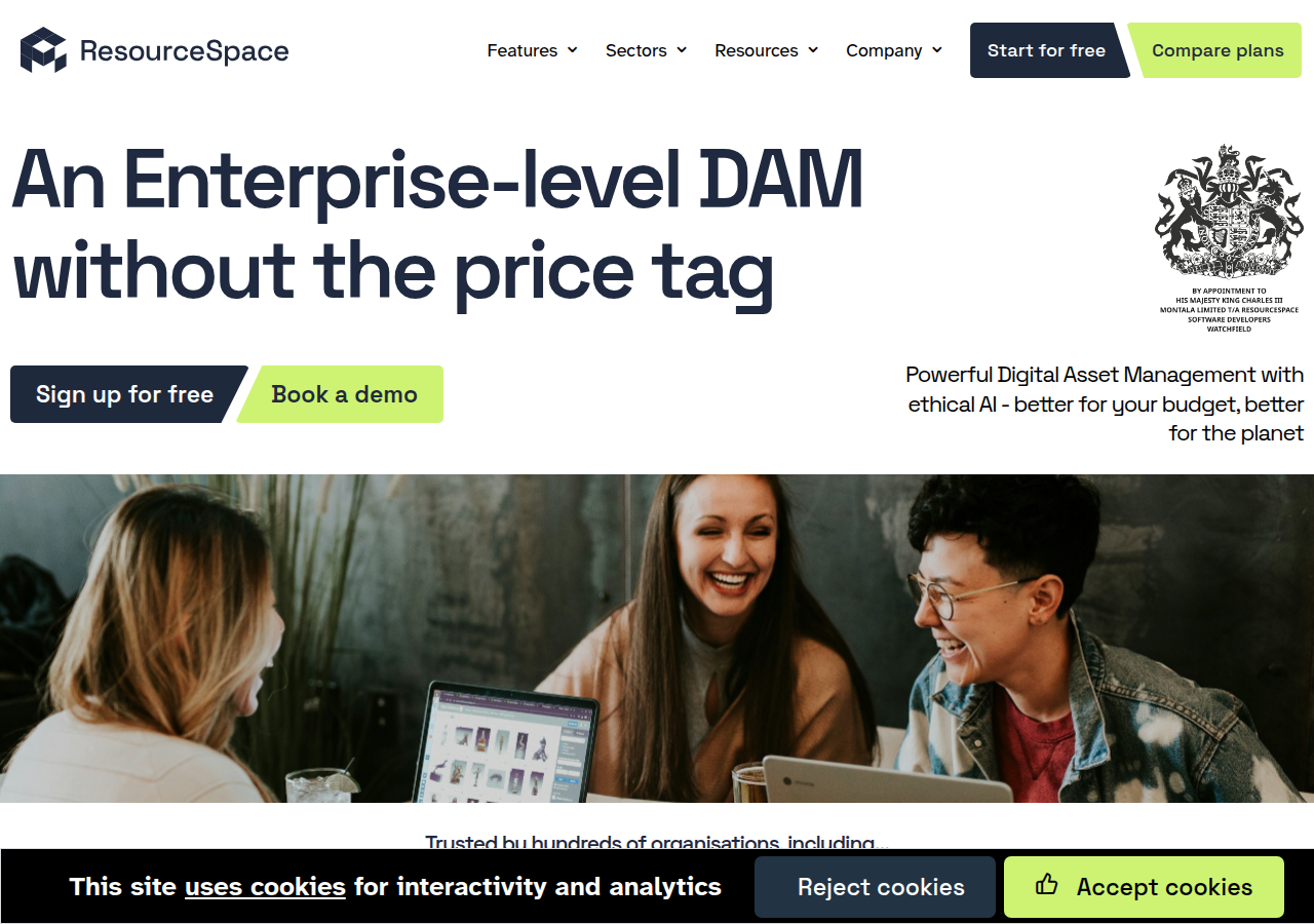Skärmdump av ResourceSpace