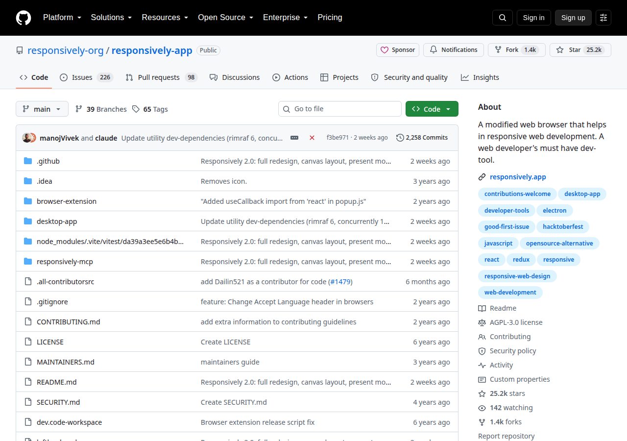 Skärmdump av Responsively App