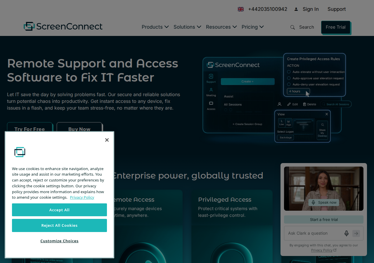 Skärmdump av ScreenConnect
