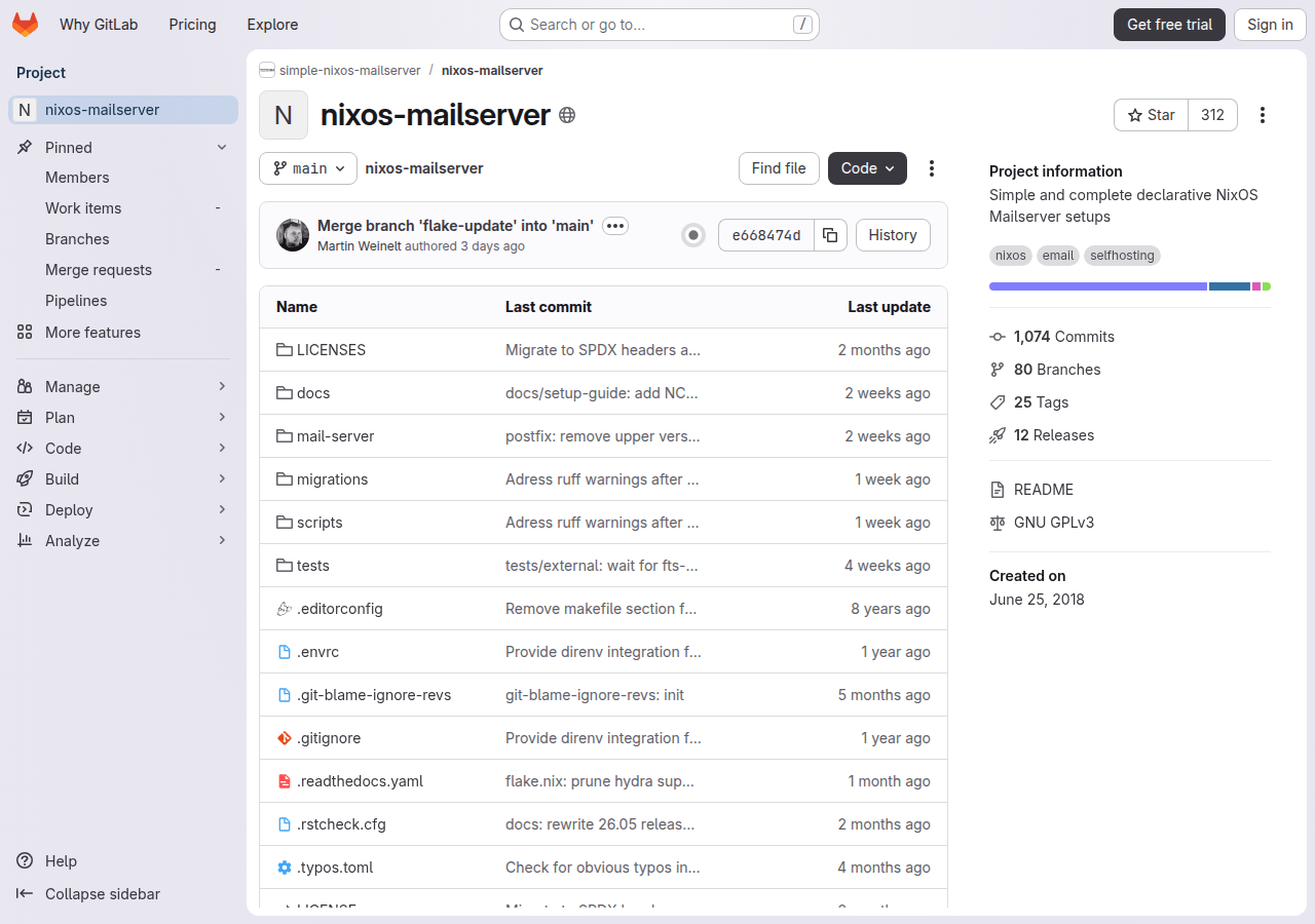 Skärmdump av Simple NixOS Mailserver