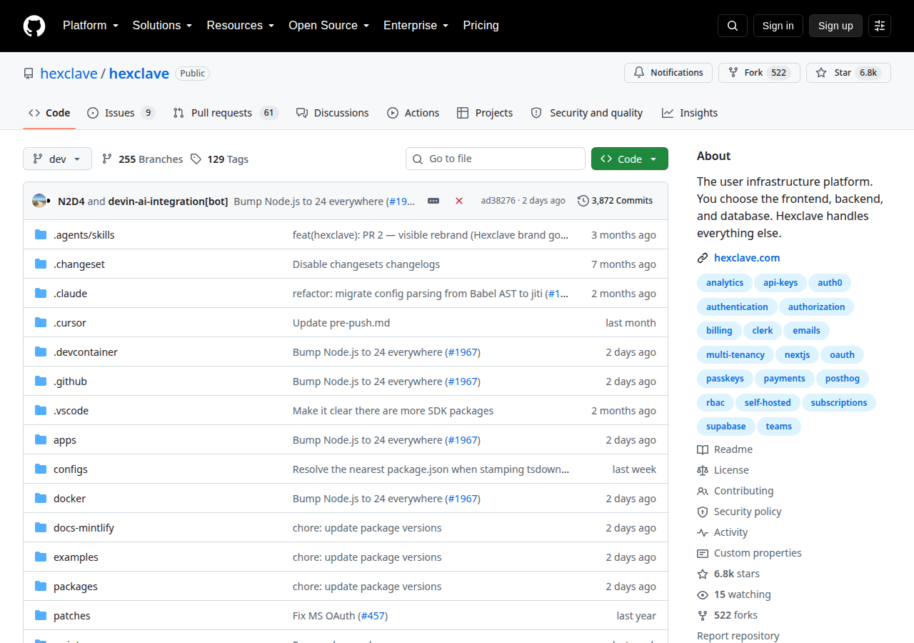 Skärmdump av Stack Auth