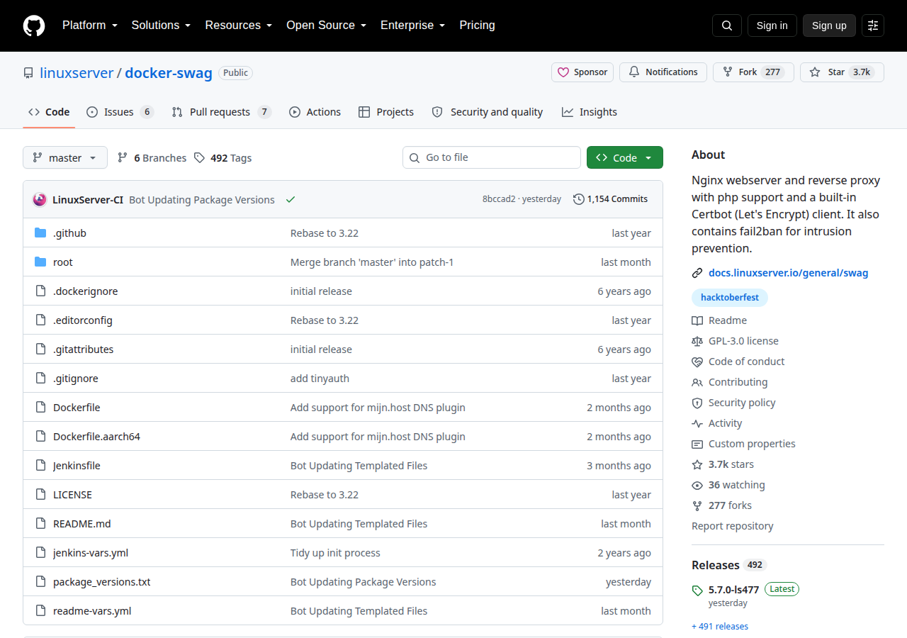 Skärmdump av SWAG (Secure Web Application Gateway)