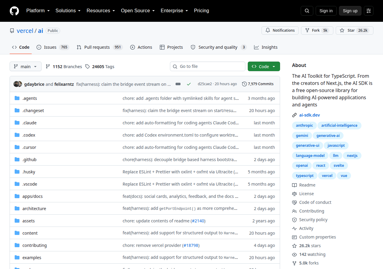 Skärmdump av Vercel AI SDK