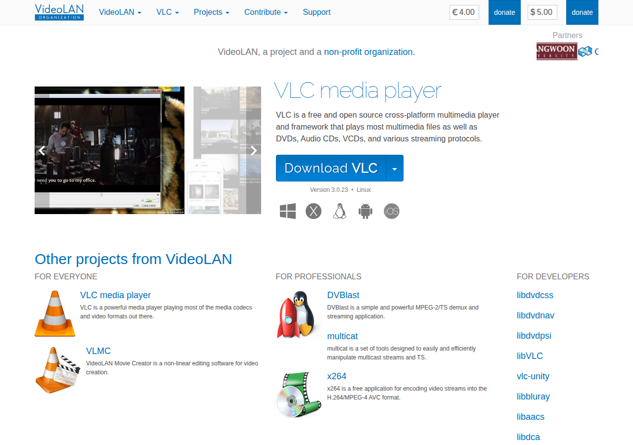Skärmdump av VideoLAN Client (VLC)