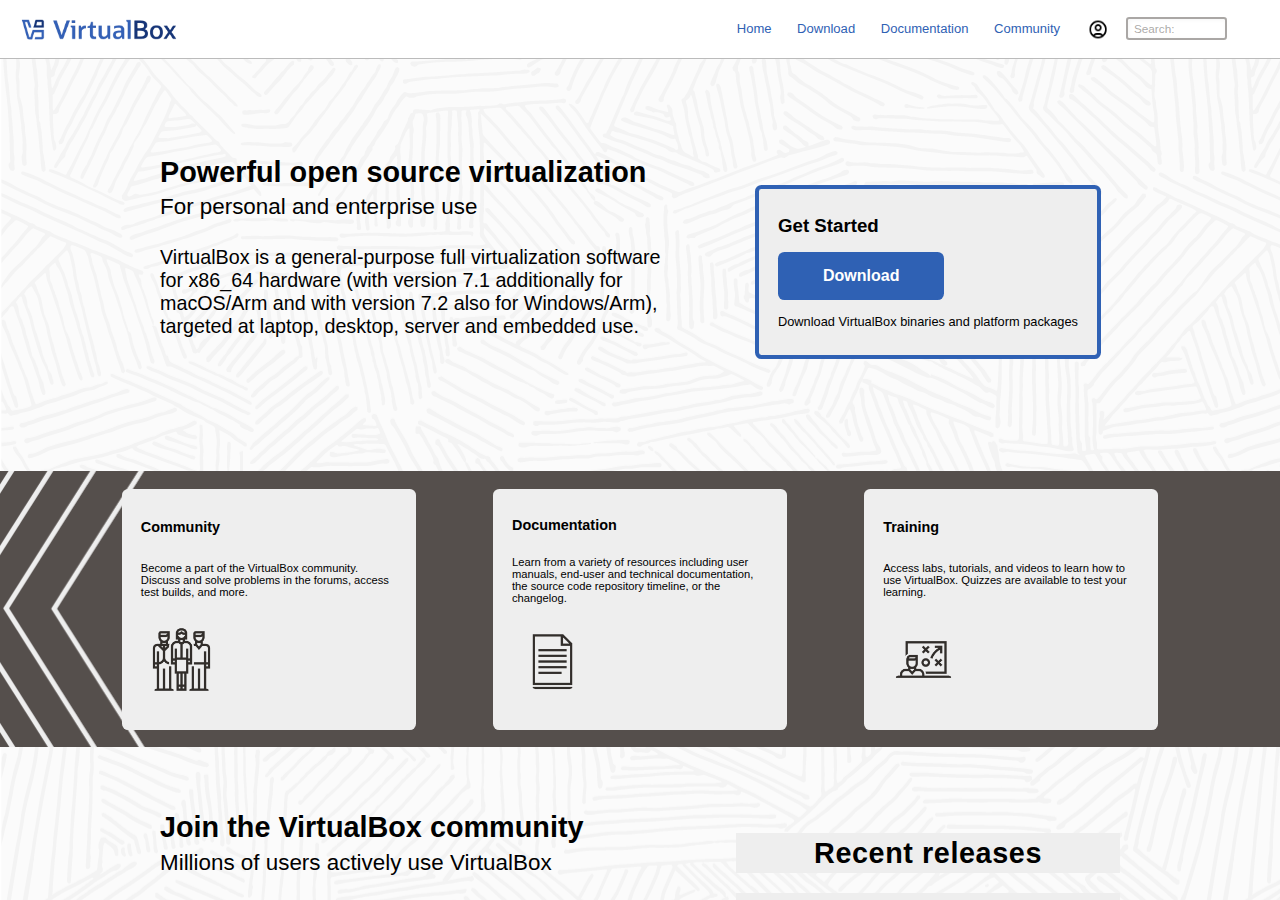 Skärmdump av VirtualBox