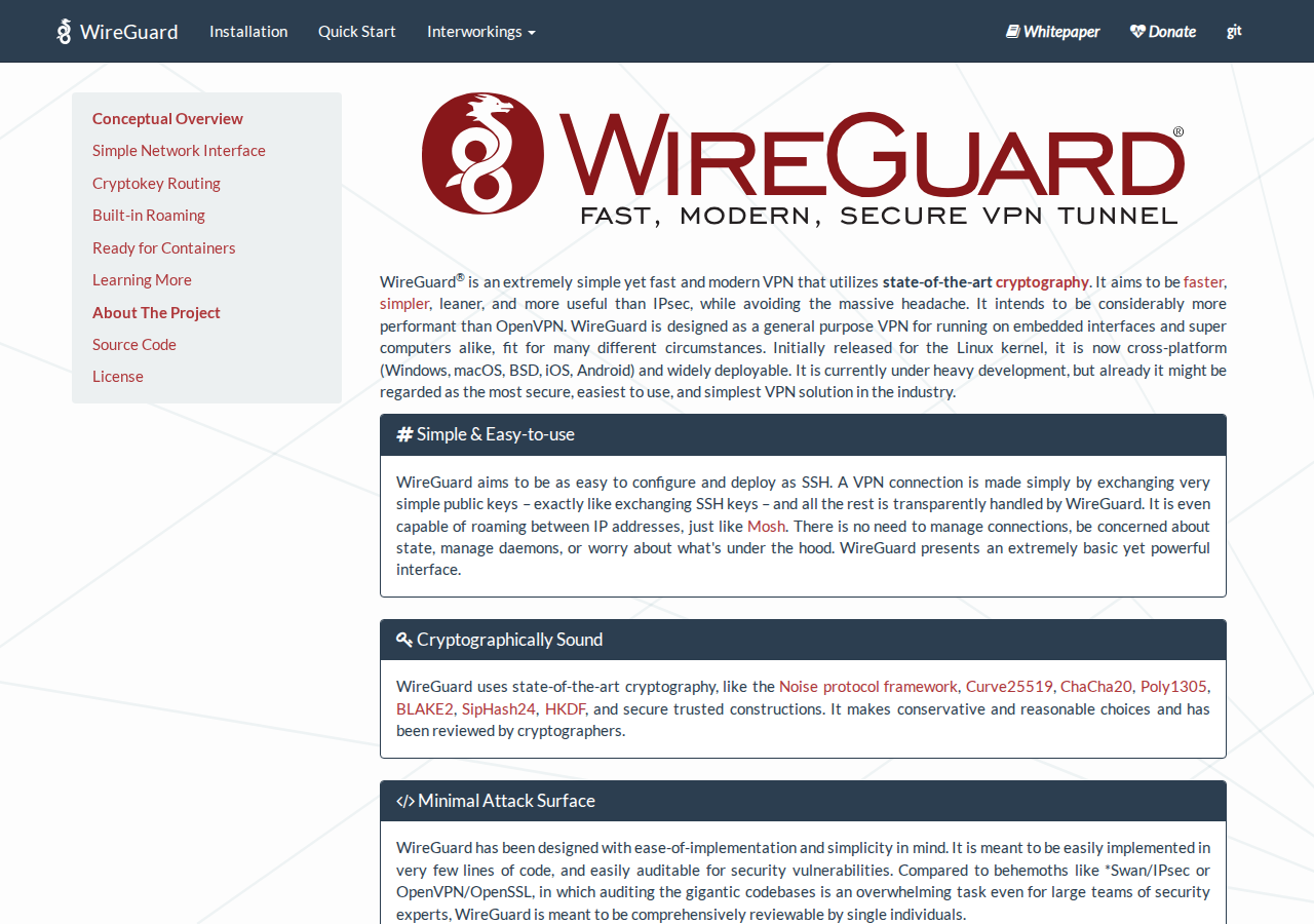 Skärmdump av WireGuard