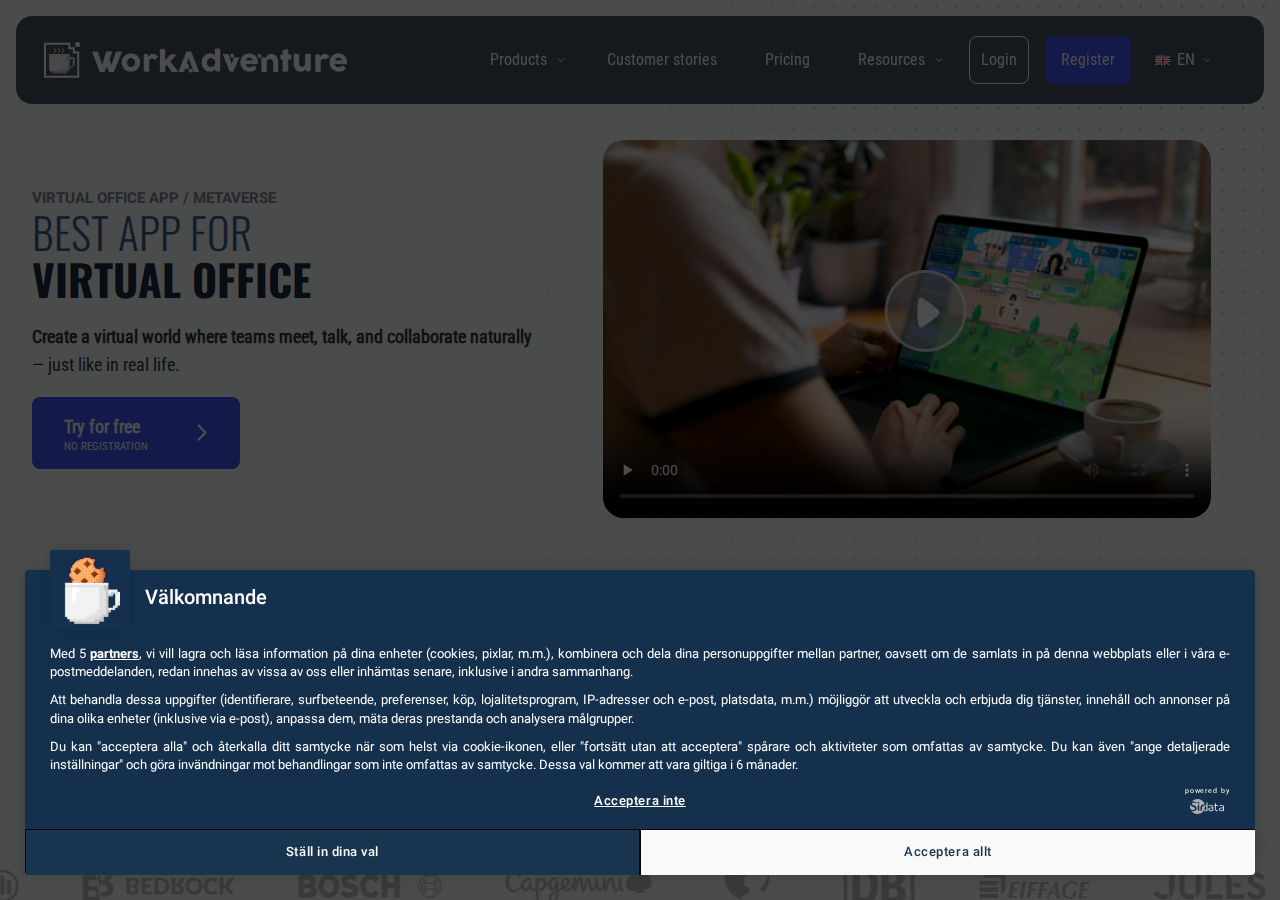 Skärmdump av WorkAdventure