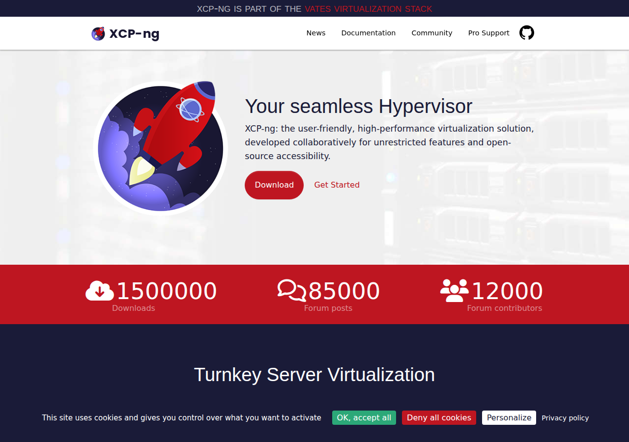Skärmdump av XCP-ng