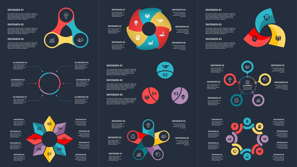 Diagrams, dark theme