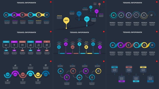 Timelines, dark theme