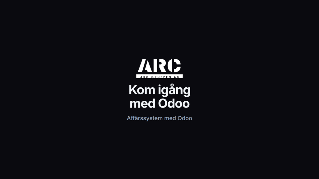 Kom igång med Odoo